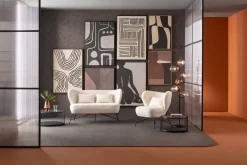 Online KARE Design Fotel do salonu biały boucle nogi czarne stalowe 80x83 cm - KARE