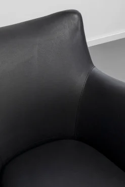 Fashion KARE Design Fotel do salonu czarny skóra semianilinowa nogi stalowe 89x85 cm - KARE