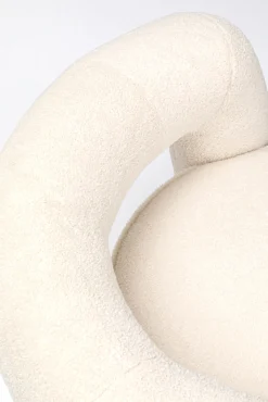 Clearance KARE Design Fotel do salonu glamour tkanina pluszowa biała podstawa złota 75x83 cm - KARE