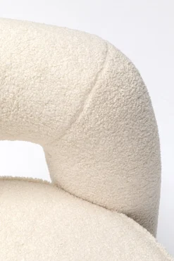 Clearance KARE Design Fotel do salonu glamour tkanina pluszowa biała podstawa złota 75x83 cm - KARE