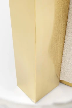 Clearance KARE Design Fotel do salonu glamour tkanina pluszowa biała podstawa złota 75x83 cm - KARE