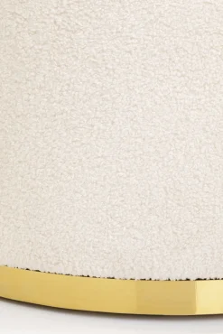 Clearance KARE Design Fotel do salonu glamour tkanina pluszowa biała podstawa złota 75x83 cm - KARE