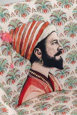 Best KARE Design Fotel do salonu kolorowy maharadża nogi drewno mango 79x78 cm - KARE