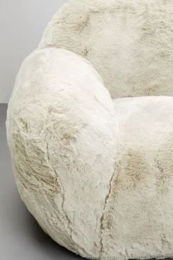 Online KARE Design Fotel duży kremowy tkanina futrzana 105 cm - KARE