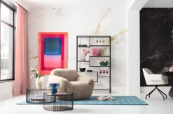 Online KARE Design Fotel duży kremowy tkanina futrzana 105 cm - KARE