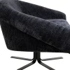 Outlet KARE Design Fotel duży obrotowy tapicerka szaroniebieska nogi czarne 82x95 cm - KARE