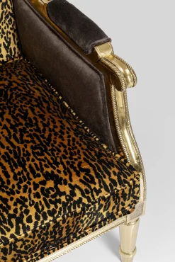 New KARE Design Fotel glamour do salonu panterka rama złota 70x98 cm - KARE