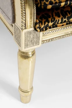 New KARE Design Fotel glamour do salonu panterka rama złota 70x98 cm - KARE