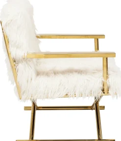 Best KARE Design Fotel Mr. Fluffy 68x87 cm biało-złoty - KARE