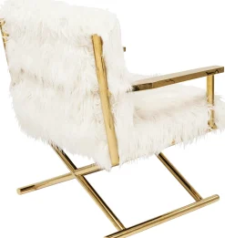 Best KARE Design Fotel Mr. Fluffy 68x87 cm biało-złoty - KARE