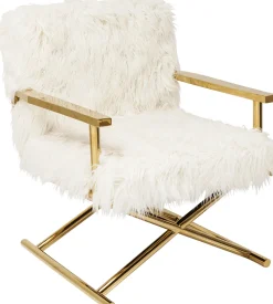 Best KARE Design Fotel Mr. Fluffy 68x87 cm biało-złoty - KARE
