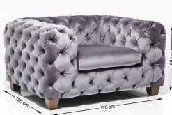 Best KARE Design Fotel My Desire 128x68 cm szary - KARE