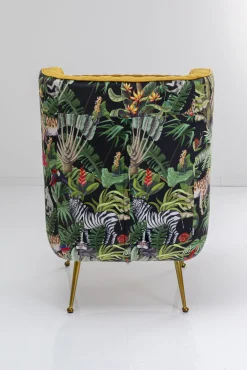 Best KARE Design Fotel Nonna Jungle 75x102 cm kolorowy - siedzisko musztardowe - KARE