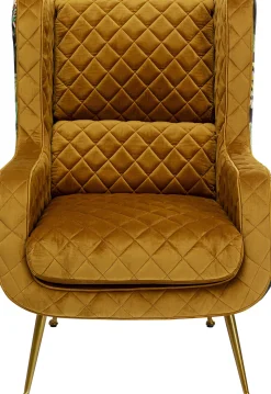 Best KARE Design Fotel Nonna Jungle 75x102 cm kolorowy - siedzisko musztardowe - KARE