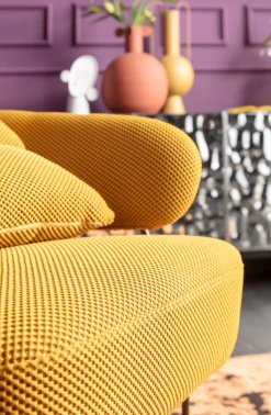 Sale KARE Design Fotel nowoczesny do salonu żółty nogi stalowe czarne 78x71 cm - KARE