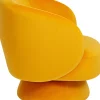 Outlet KARE Design Fotel nowoczesny obrotowy tapicerka żółta 78x71 cm - KARE