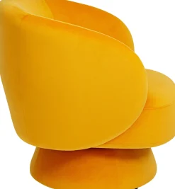Outlet KARE Design Fotel nowoczesny obrotowy tapicerka żółta 78x71 cm - KARE