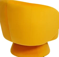 Outlet KARE Design Fotel nowoczesny obrotowy tapicerka żółta 78x71 cm - KARE