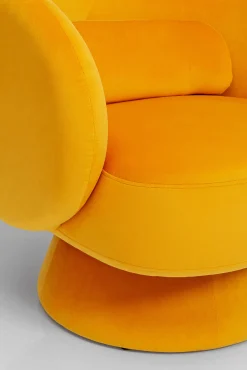 Outlet KARE Design Fotel nowoczesny obrotowy tapicerka żółta 78x71 cm - KARE