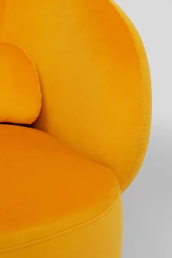 Outlet KARE Design Fotel nowoczesny obrotowy tapicerka żółta 78x71 cm - KARE