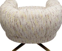 Online KARE Design Fotel obrotowy beżowy nogi złote stalowe 95x68 cm - KARE