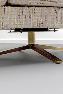 Online KARE Design Fotel obrotowy beżowy nogi złote stalowe 95x68 cm - KARE