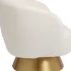Discount KARE Design Fotel obrotowy biały tkanina boucle podstawa złota 78x75 cm - KARE