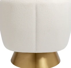 Discount KARE Design Fotel obrotowy biały tkanina boucle podstawa złota 78x75 cm - KARE