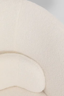 Discount KARE Design Fotel obrotowy biały tkanina boucle podstawa złota 78x75 cm - KARE