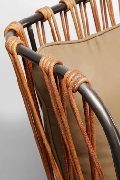 Fashion KARE Design Fotel obrotowy brązowy ekskluzywny skóra semianilinowa 99x90 cm - KARE