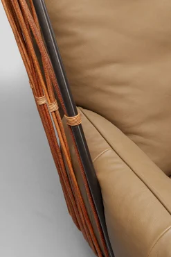 Fashion KARE Design Fotel obrotowy brązowy ekskluzywny skóra semianilinowa 99x90 cm - KARE