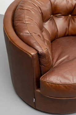 Clearance KARE Design Fotel obrotowy brązowy pikowany skóra semianilinowa 90x71 cm - KARE