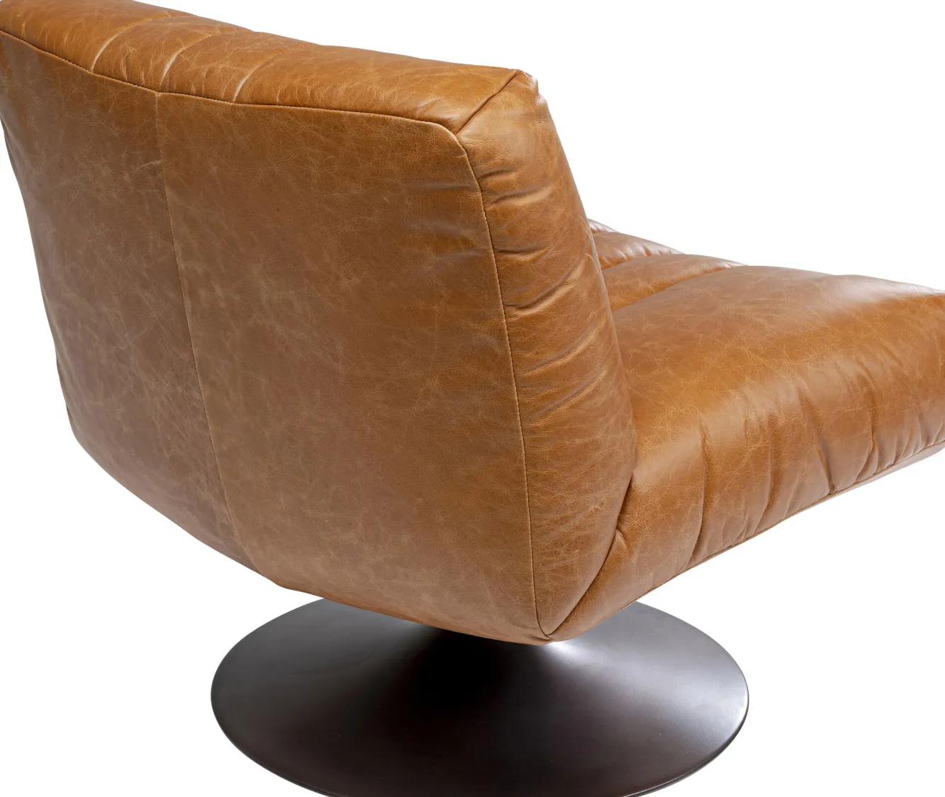 Outlet KARE Design Fotel obrotowy brązowy skóra semianilinowa 72x74 cm - KARE