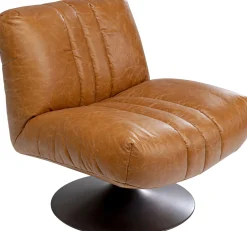 Outlet KARE Design Fotel obrotowy brązowy skóra semianilinowa 72x74 cm - KARE