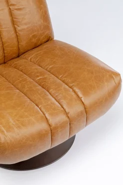 Outlet KARE Design Fotel obrotowy brązowy skóra semianilinowa 72x74 cm - KARE