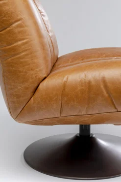 Outlet KARE Design Fotel obrotowy brązowy skóra semianilinowa 72x74 cm - KARE