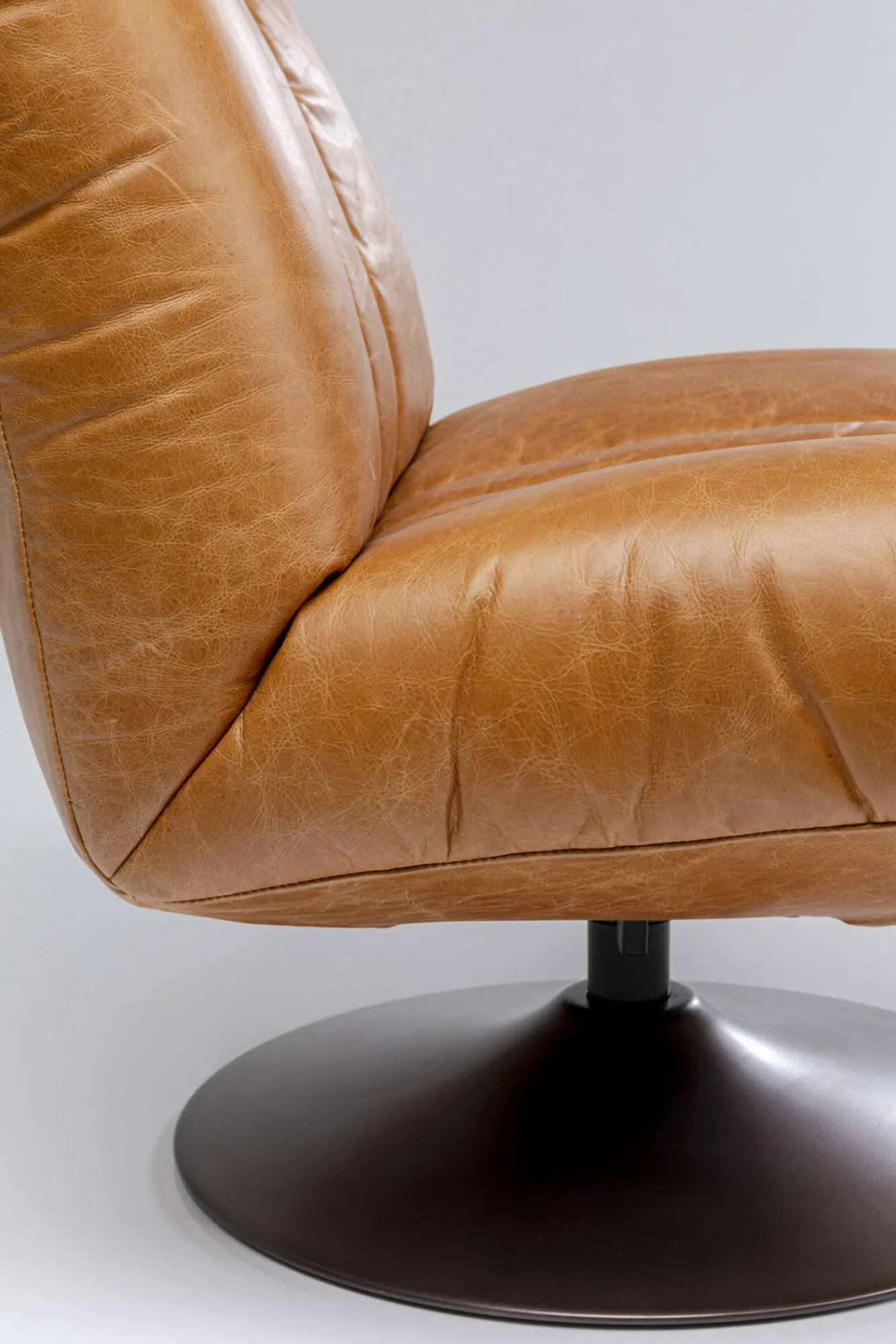 Outlet KARE Design Fotel obrotowy brązowy skóra semianilinowa 72x74 cm - KARE