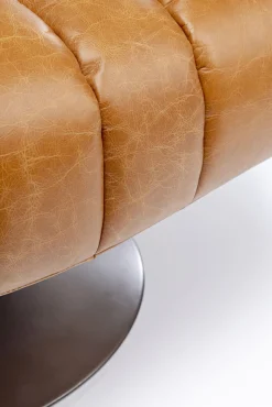 Outlet KARE Design Fotel obrotowy brązowy skóra semianilinowa 72x74 cm - KARE