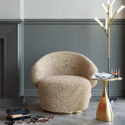 Sale KARE Design Fotel obrotowy Carella 82x75 cm beżowy - KARE