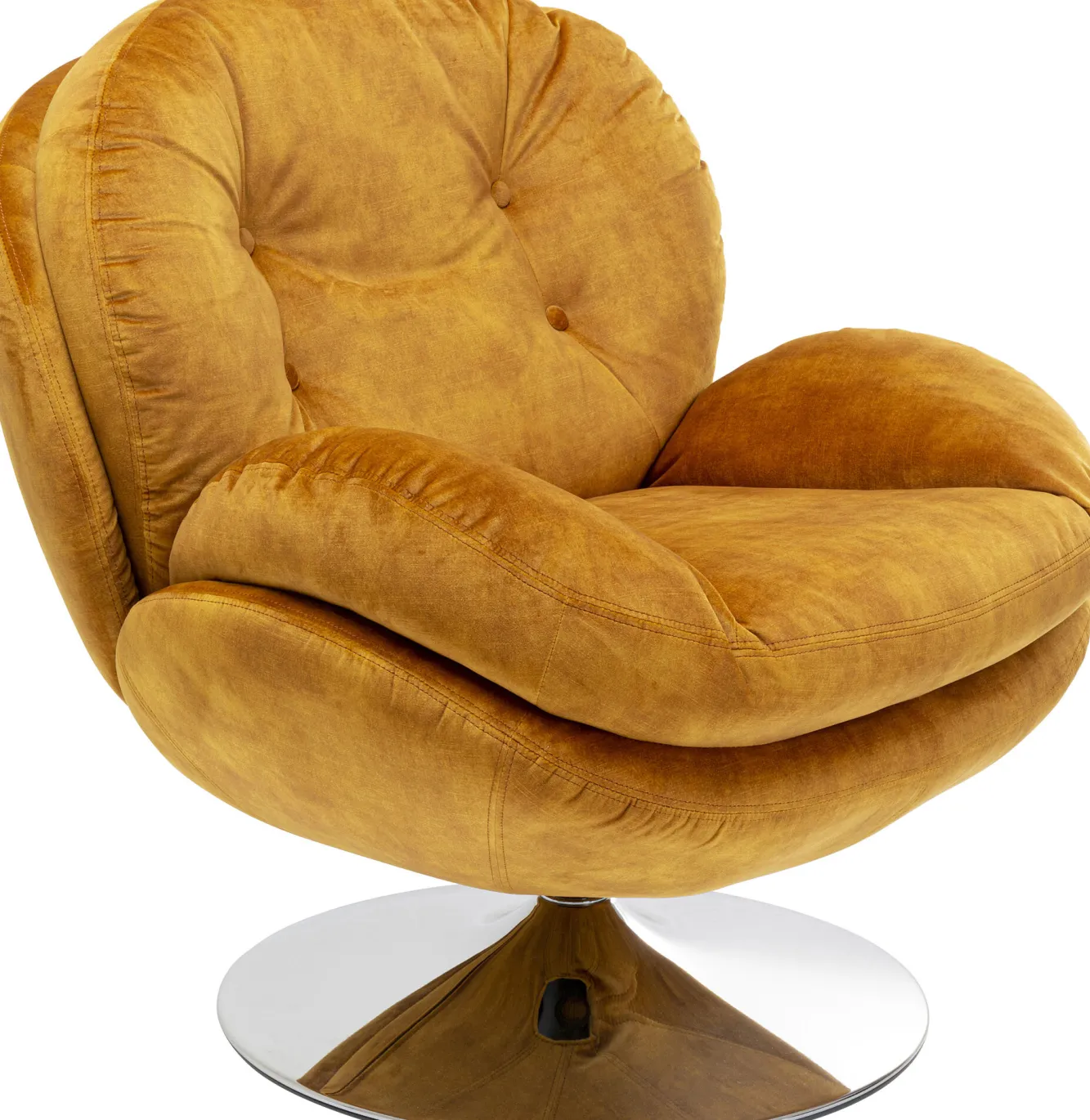 Clearance KARE Design Fotel obrotowy Cosy 81x84 cm bursztynowy - KARE