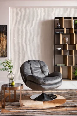 Fashion KARE Design Fotel obrotowy Cosy 81x84 cm szary - KARE