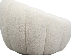 Clearance KARE Design Fotel obrotowy do salonu biały tkanina boucle 94x66 cm - KARE