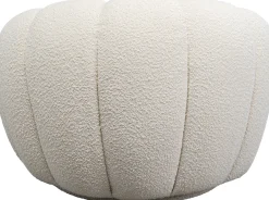 Clearance KARE Design Fotel obrotowy do salonu biały tkanina boucle 94x66 cm - KARE