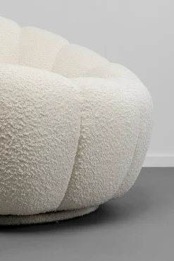 Clearance KARE Design Fotel obrotowy do salonu biały tkanina boucle 94x66 cm - KARE