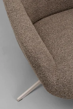 Discount KARE Design Fotel obrotowy do salonu szary podstawa stalowa 76x100 cm - KARE