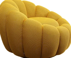 Sale KARE Design Fotel obrotowy do salonu nowoczesny żółty 94x66 cm - KARE