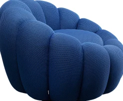 Clearance KARE Design Fotel obrotowy do salonu nowoczesny niebieski 94x66 cm - KARE