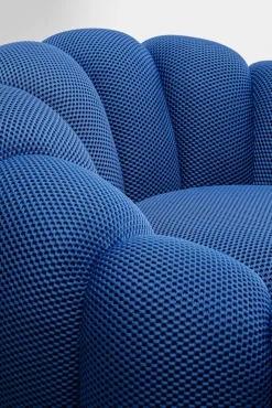 Clearance KARE Design Fotel obrotowy do salonu nowoczesny niebieski 94x66 cm - KARE