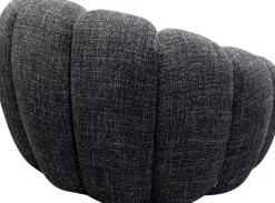 Fashion KARE Design Fotel obrotowy do salonu tkanina melanżowa czarna 94x66 cm - KARE