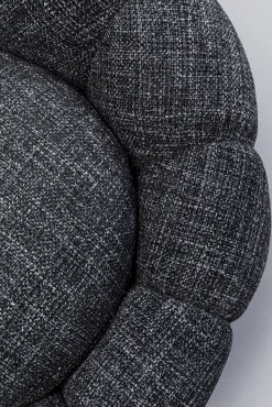 Fashion KARE Design Fotel obrotowy do salonu tkanina melanżowa czarna 94x66 cm - KARE